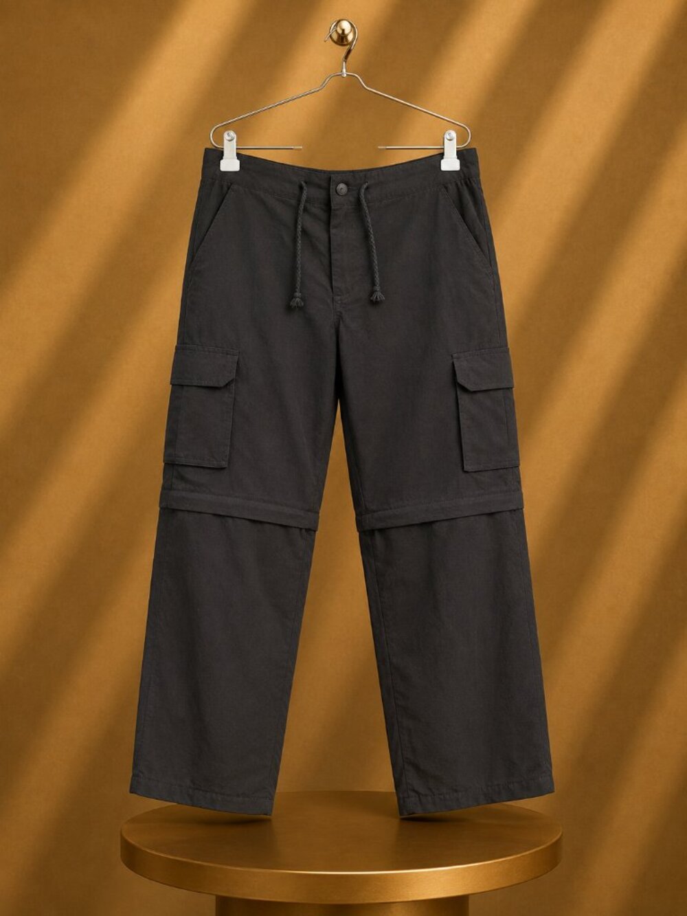 TAG 1080 LC Black Convertible Cargo Pants Zip Off Legs Hip Hop Dance Y2K Nylon
